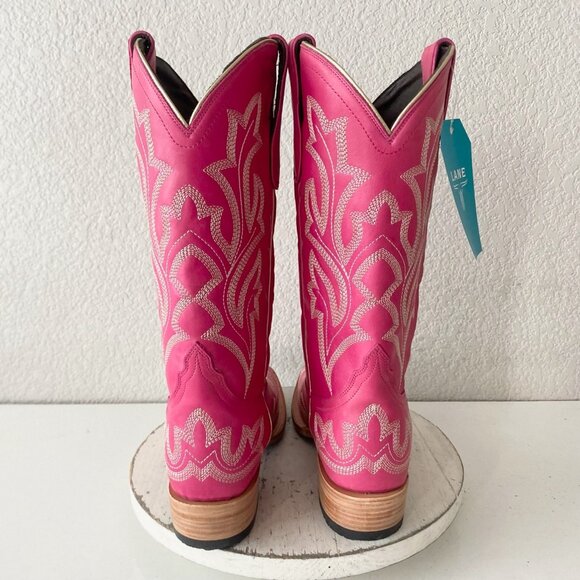 Lane SARATOGA Square Toe Womens Cowboy Boots 11 Hot Pink Western Cowgirl Tall - Picture 3 of 12